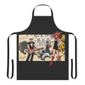 A stylish vegan apron inspired by the band The Clash at Demonhead from the Scott Pilgrim universe.