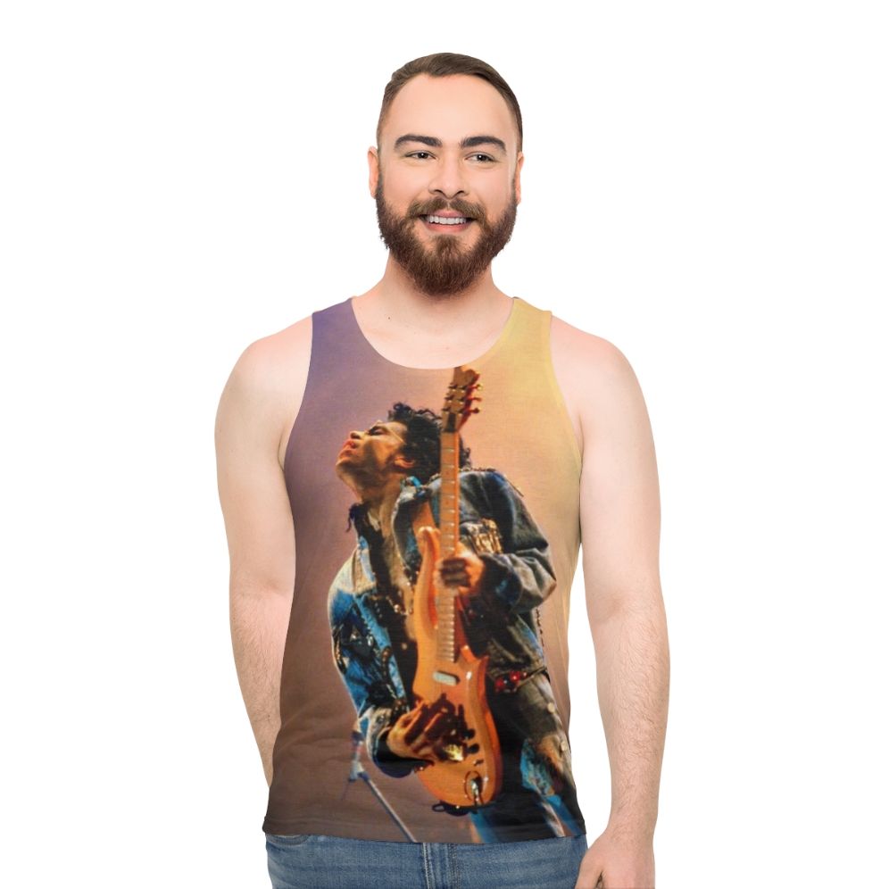 Classic 80s concert unisex tank top featuring Prince and the Revolution