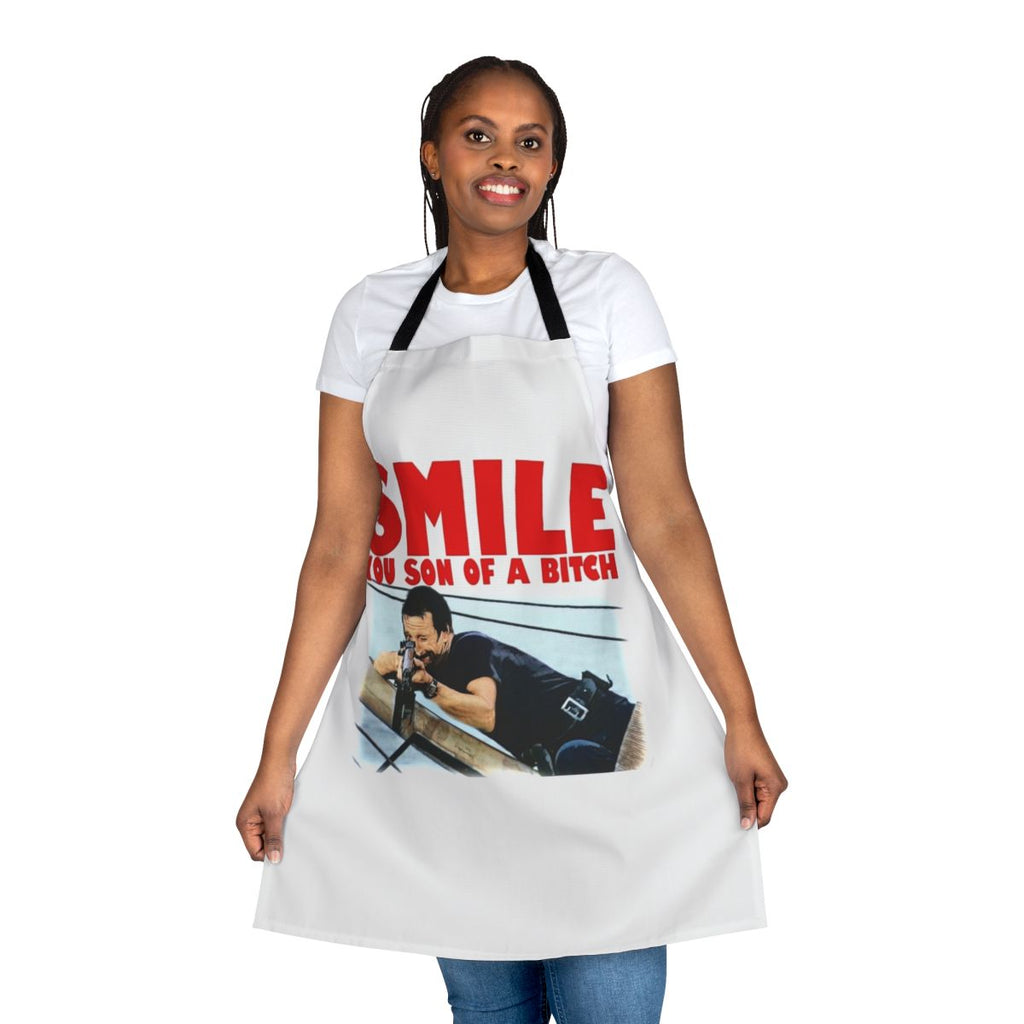 Jaws horror movie inspired apron with shark and movie quote