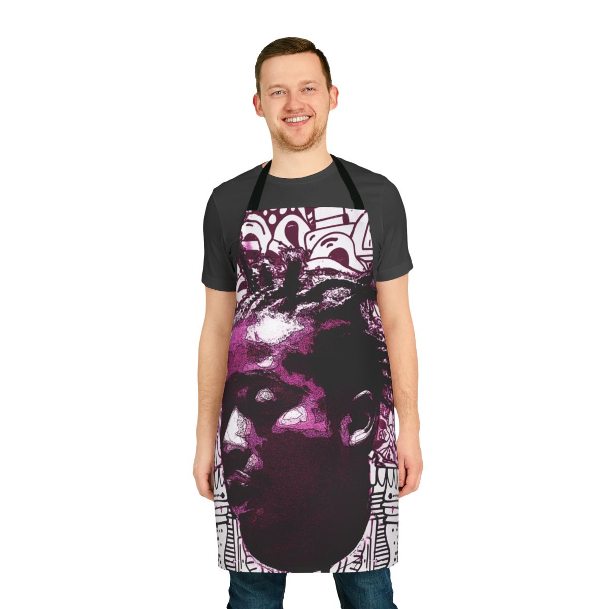 Classic 90s hip hop graffiti-style apron
