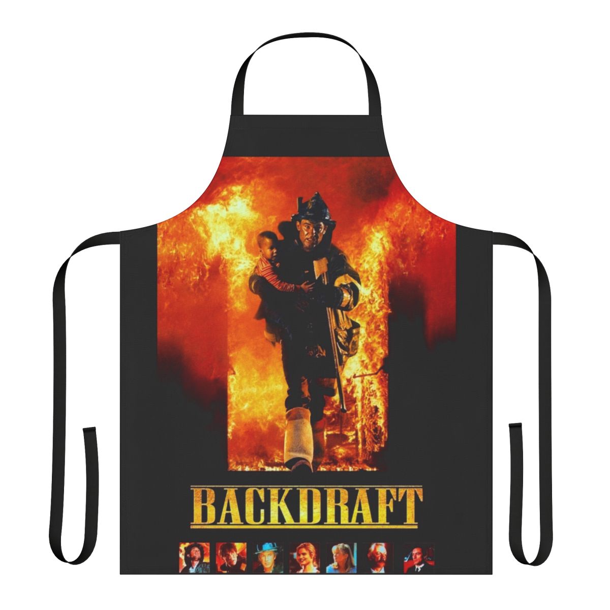 Classic 90s movie-inspired apron featuring Robert De Niro from the 1991 film Backdraft
