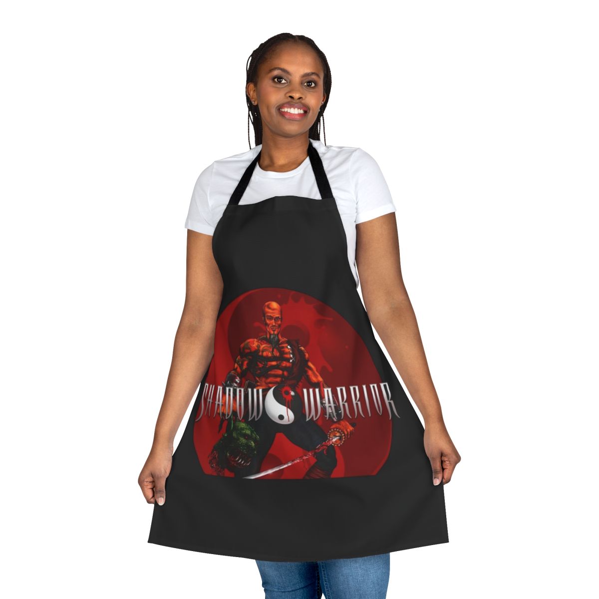 Shadow Warrior inspired apron featuring the classic Build Engine 3D game style