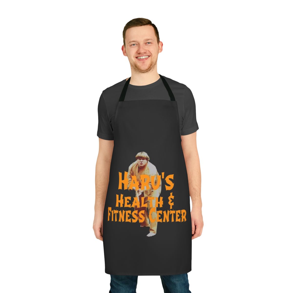 Classic apron featuring a design inspired by the iconic comedian Chris Farley