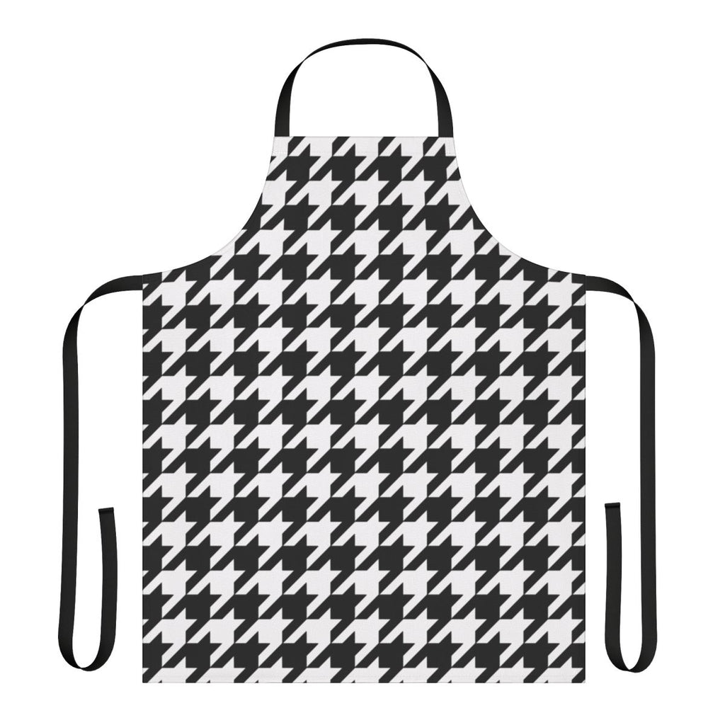 Black and white houndstooth pattern apron