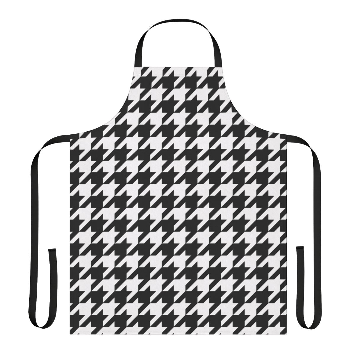 Black and white houndstooth pattern apron