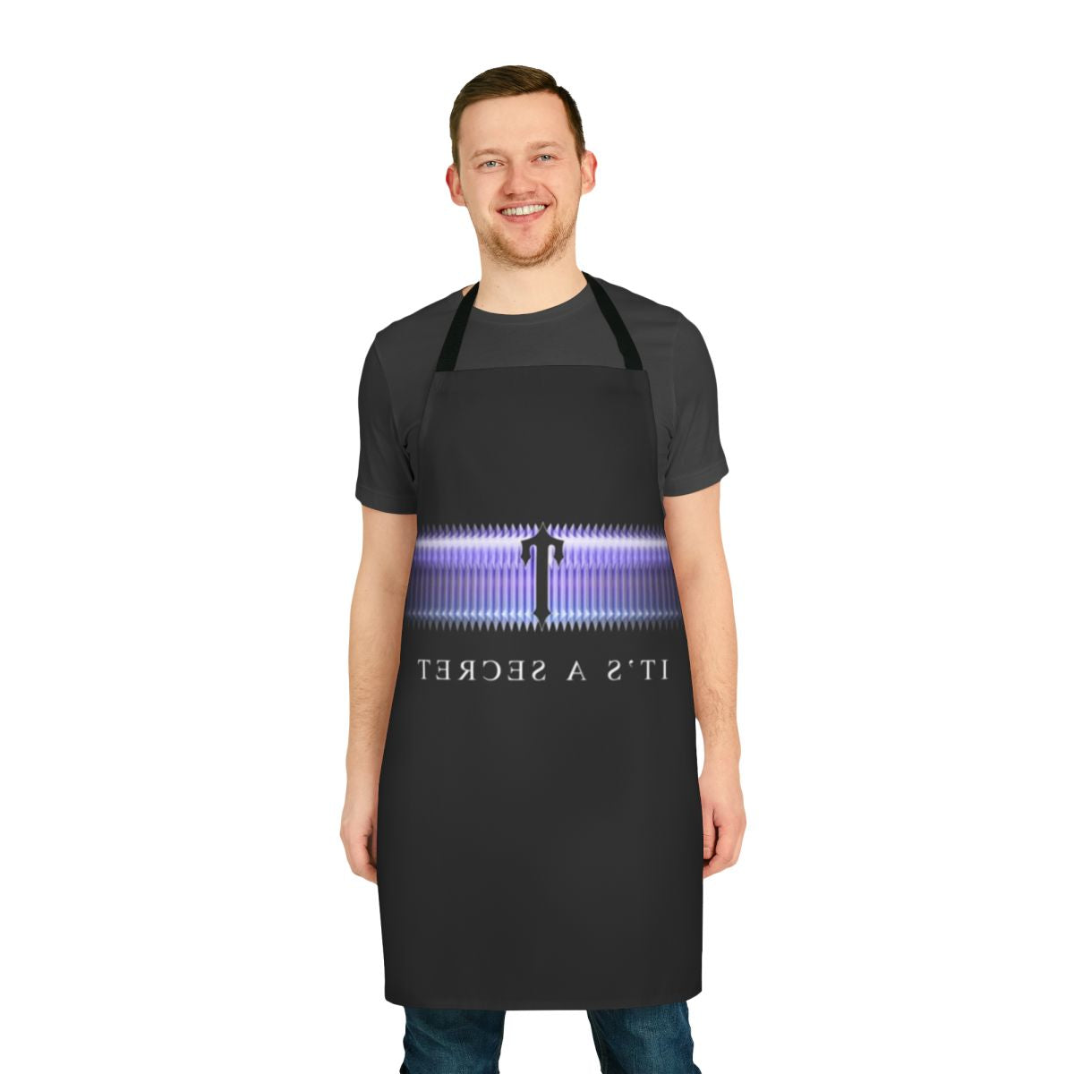 "Black apron featuring Trapstar inspired graphics and branding"