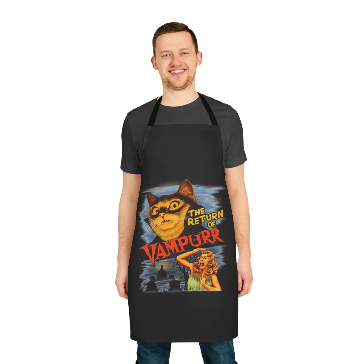 Cat The Return Of Vampurr Classic Apron with a vampire cat design