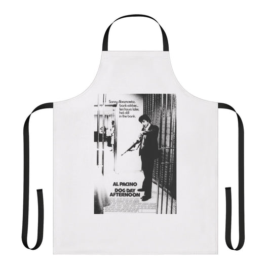 Classic cinema apron featuring a collage design from the 1975 film Dog Day Afternoon starring Al Pacino