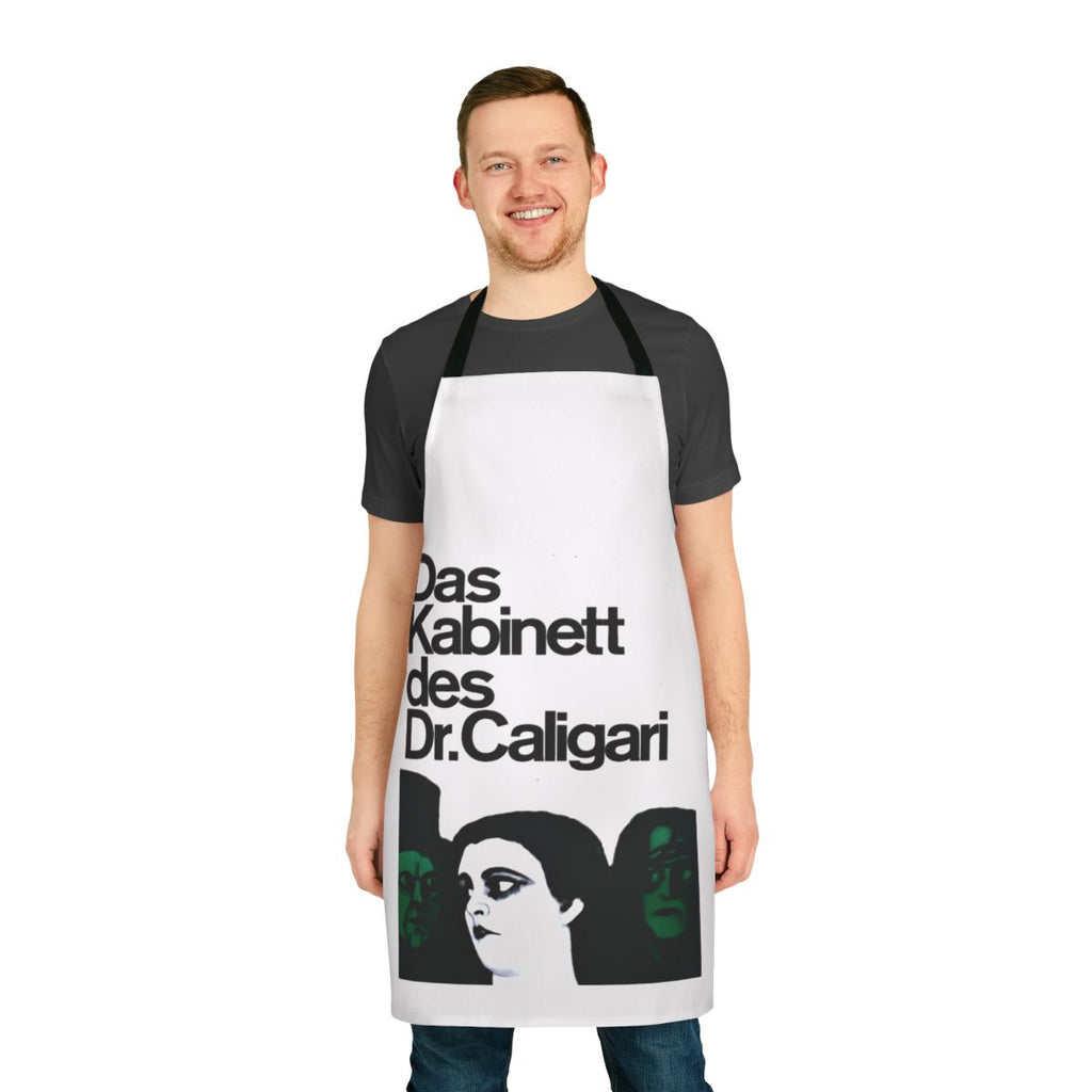 Vintage-style apron featuring the iconic movie poster for the classic silent film "The Cabinet of Dr. Caligari" with Conrad Veidt.