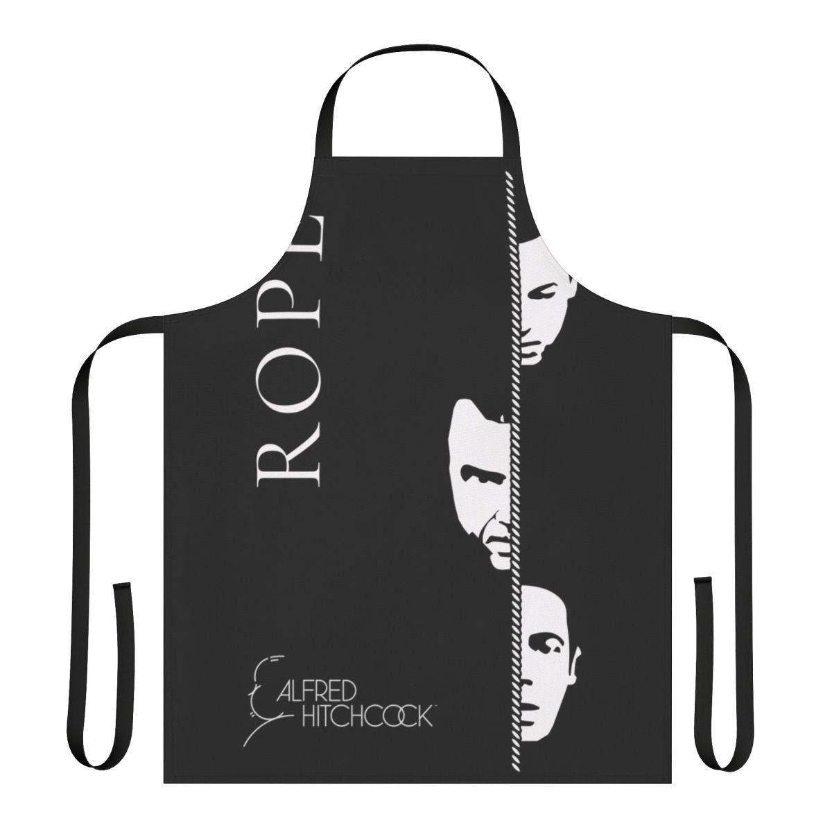Classic film inspired apron featuring Alfred Hitchcock's thriller "Rope"