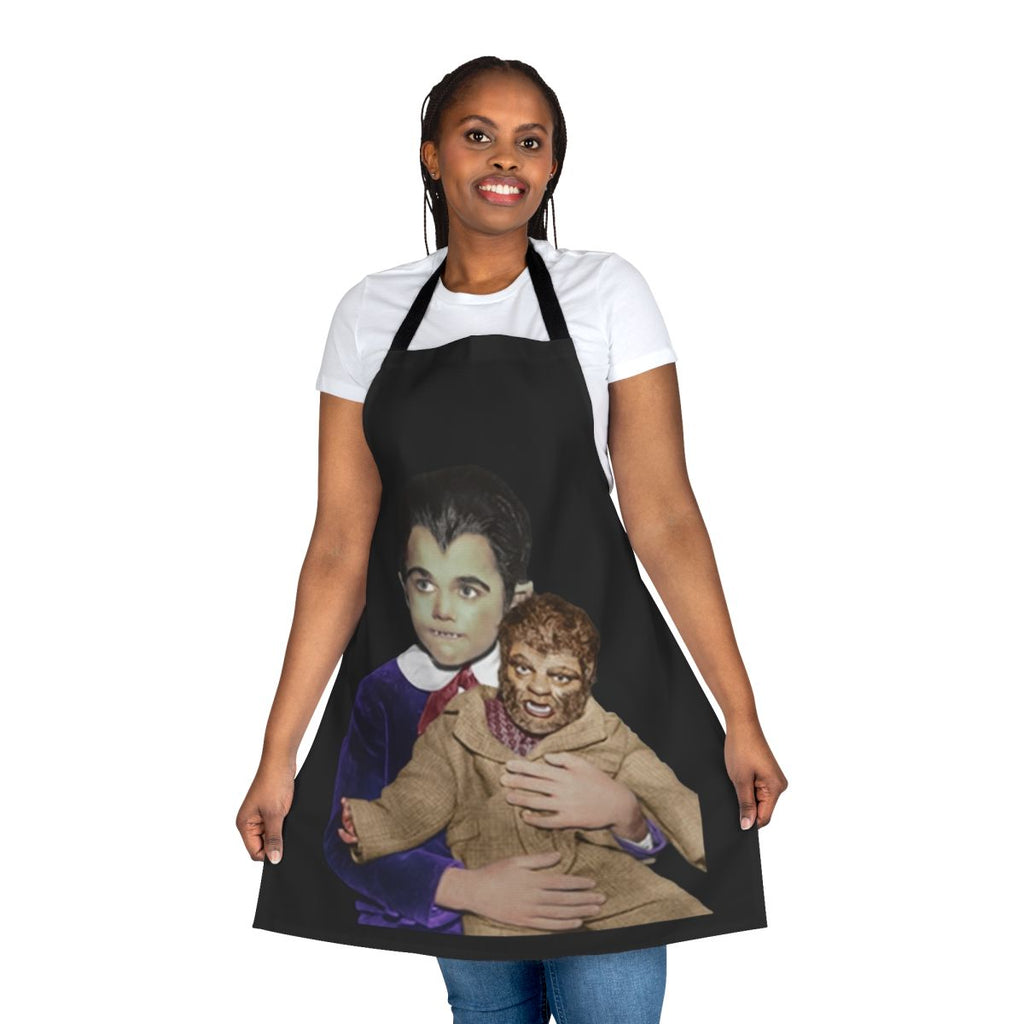 "Classic The Munsters-inspired apron featuring Eddie Munster, the werewolf son of Lily and Herman Munster."