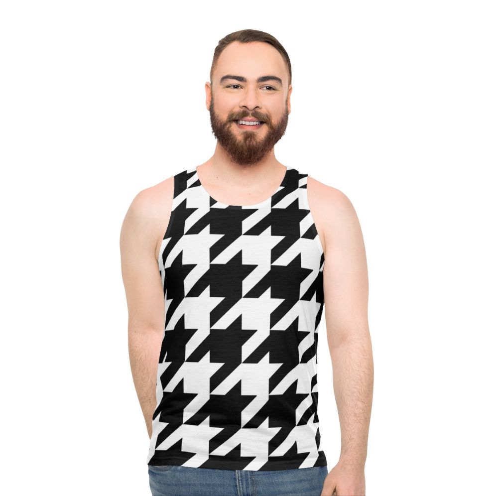Classic houndstooth unisex tank top