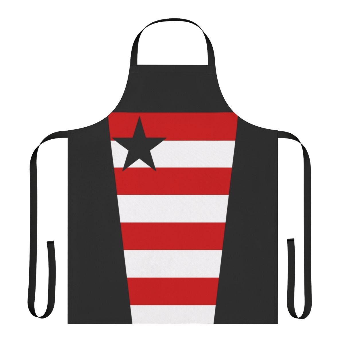 Classic inspired superhero apron with patriotic stars and stripes design