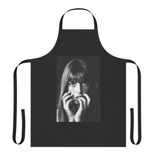A classic black and white apron design inspired by the iconic Jane Birkin and French singer Serge Gainsbourg.