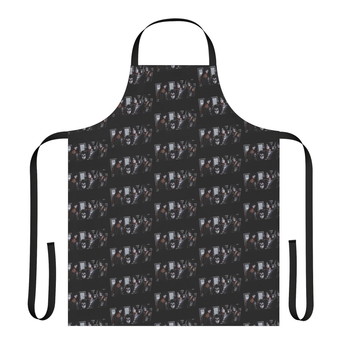 Dark apron featuring the classic logo design of the hard rock band KISS