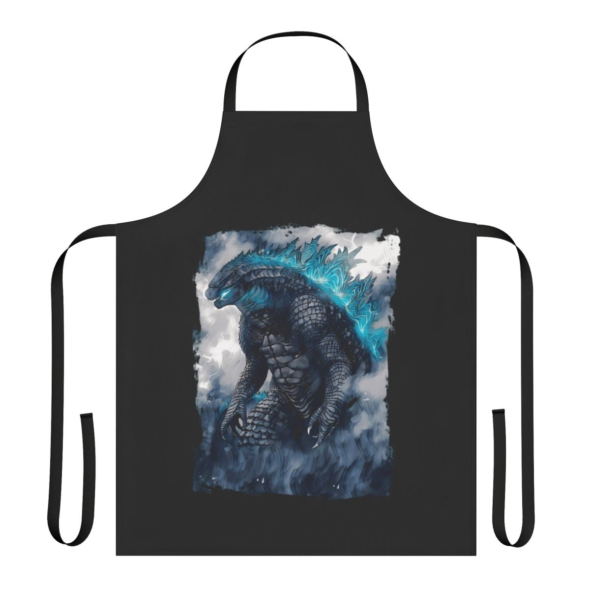 Classic Godzilla vs Kong monster movie themed apron
