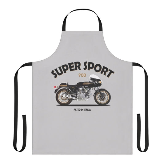 A stylish and durable apron featuring the design of a classic 900 super sport motorcycle.