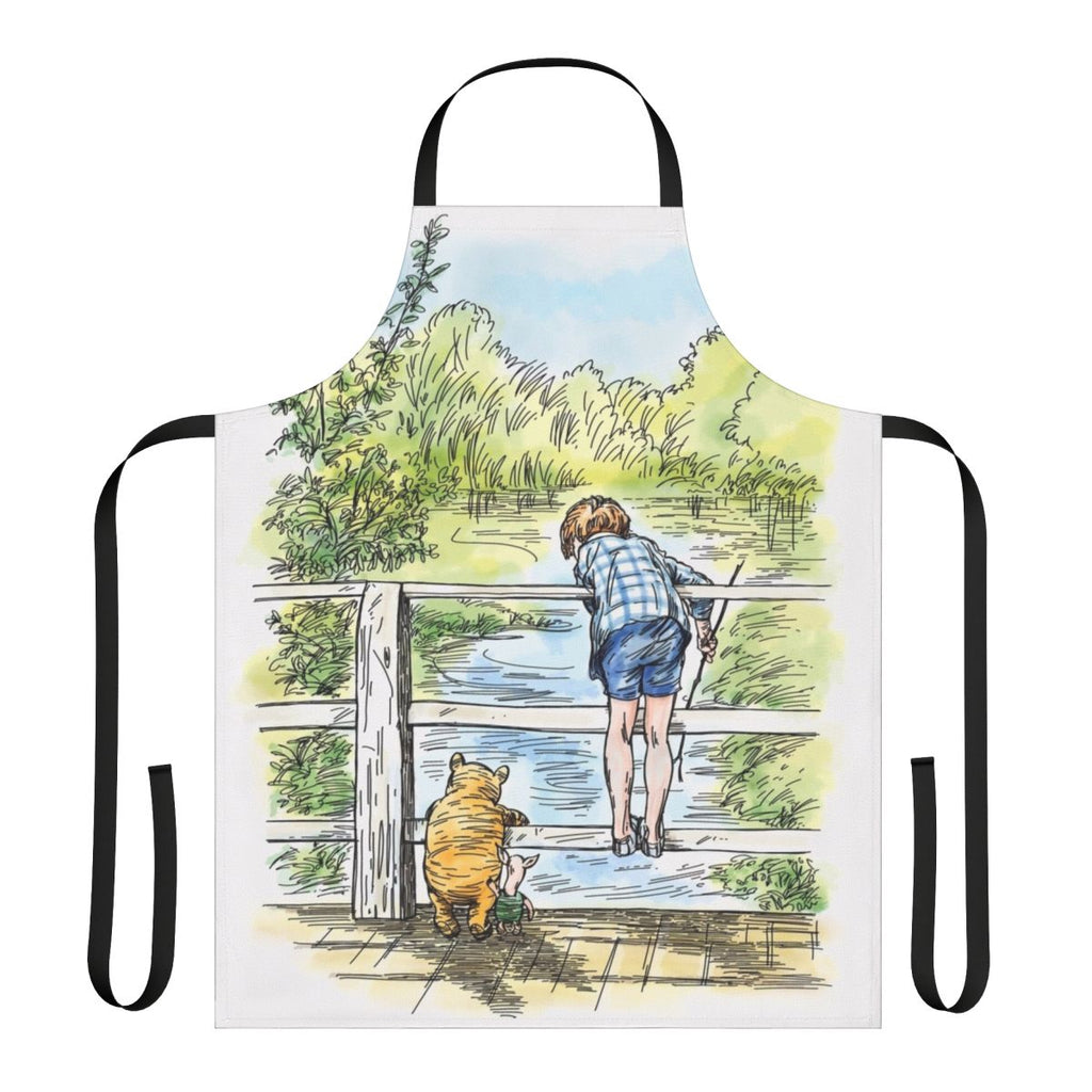 Winnie the Pooh inspired kitchen apron featuring a classic pooh bear illustration.