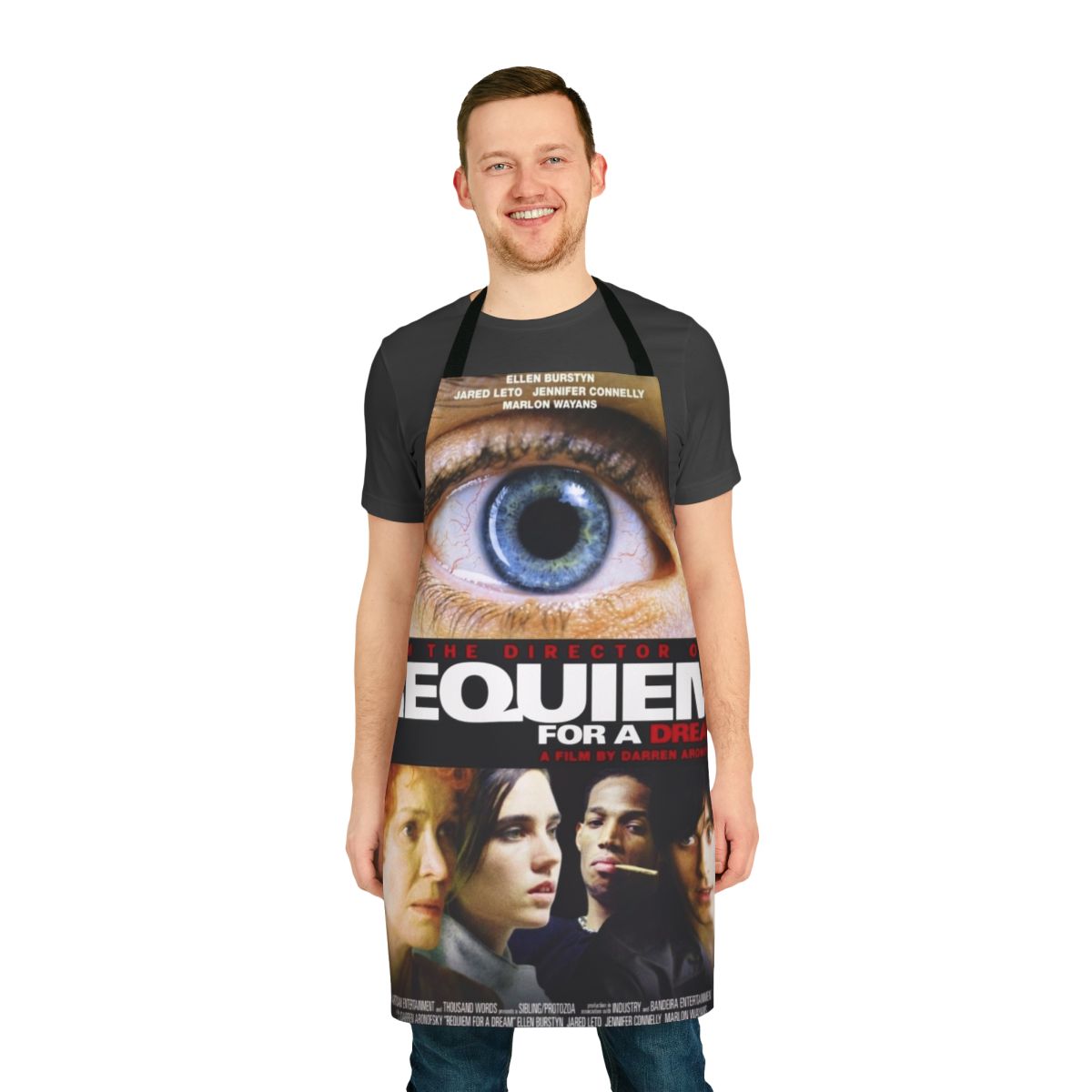 Stylish apron inspired by the classic Requiem for a Dream film