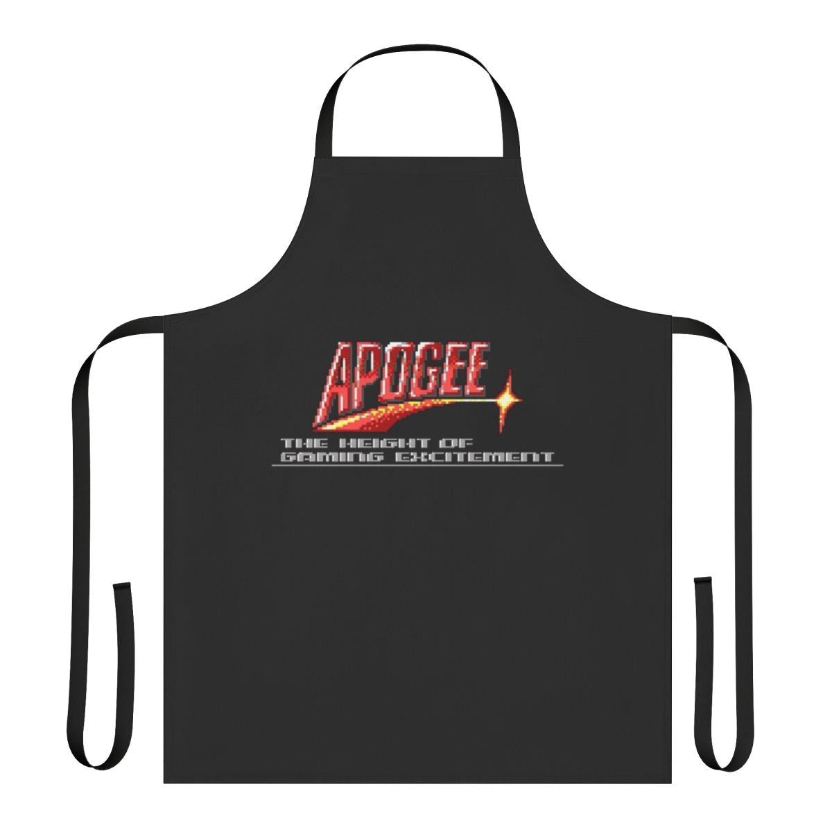 Classic retro gaming apron with Apogee-inspired design