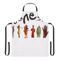 Classic rock band inspired apron with adjustable neck strap and waist ties