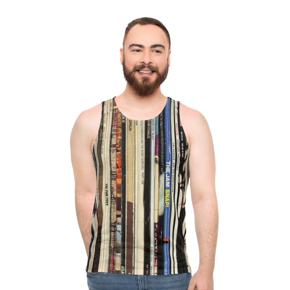 Classic rock vinyl record unisex tank top