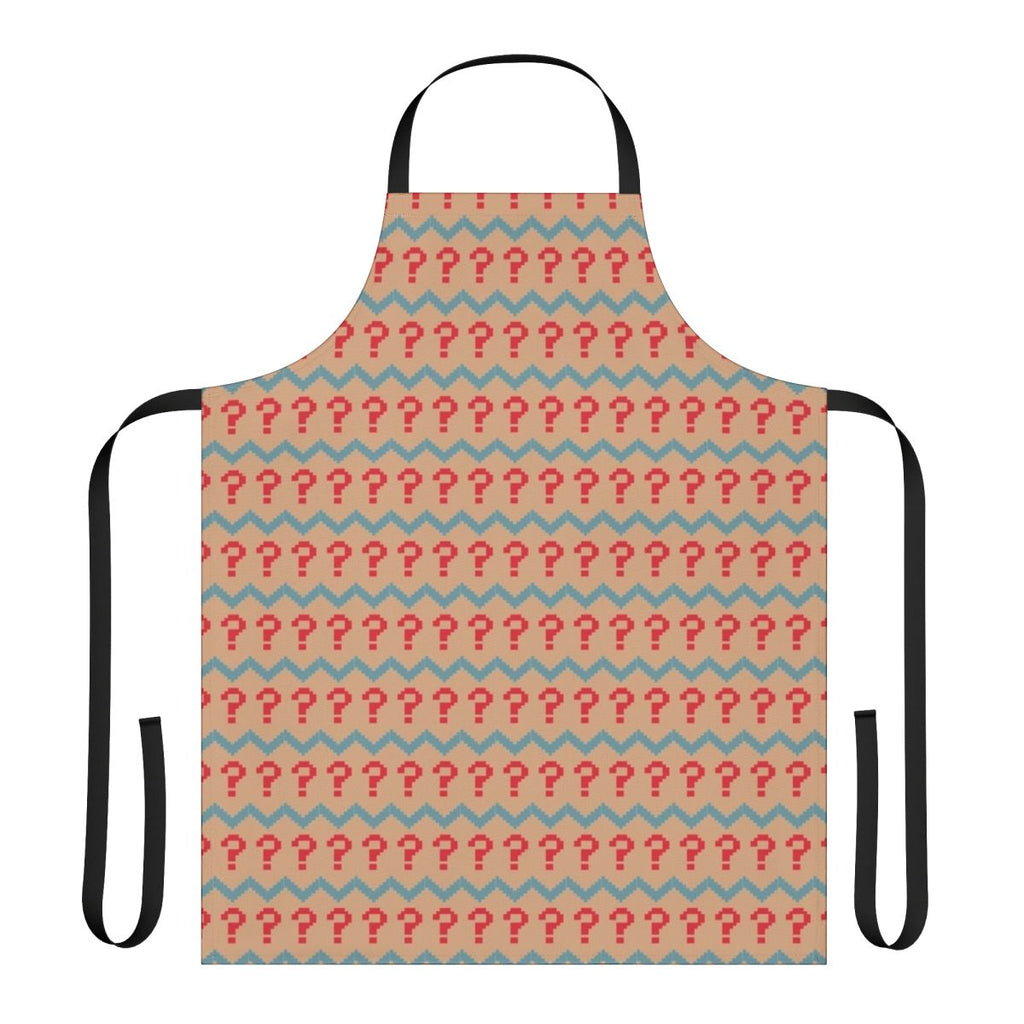Classic sci-fi inspired apron featuring a question mark design and Sylvester Mccoy's Seventh Doctor from Doctor Who