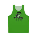 Classic Shells Unisex Tank Top featuring retro 70s album cover design and headphones