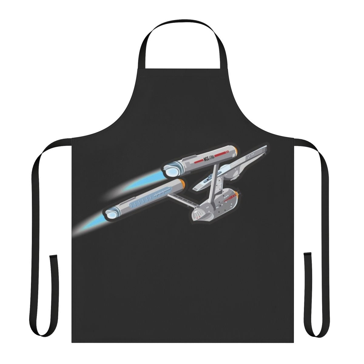 Classic Star Trek Inspired Apron with Enterprise, Kirk, and Spock