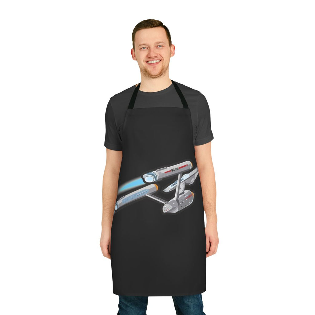 Classic Star Trek Inspired Apron with Enterprise, Kirk, and Spock