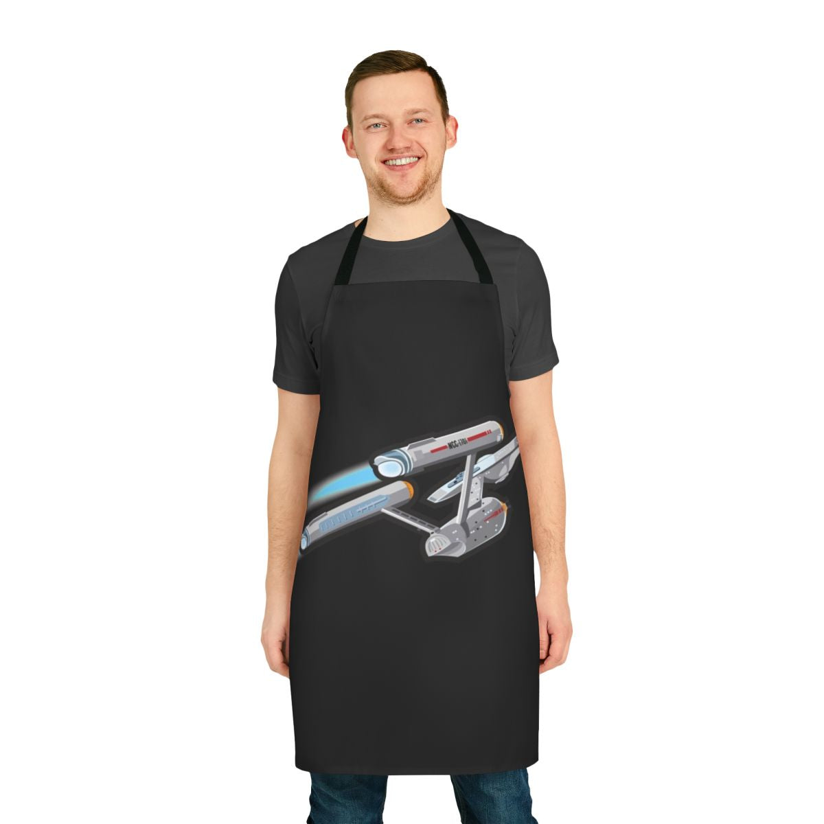 Classic Star Trek Inspired Apron with Enterprise, Kirk, and Spock