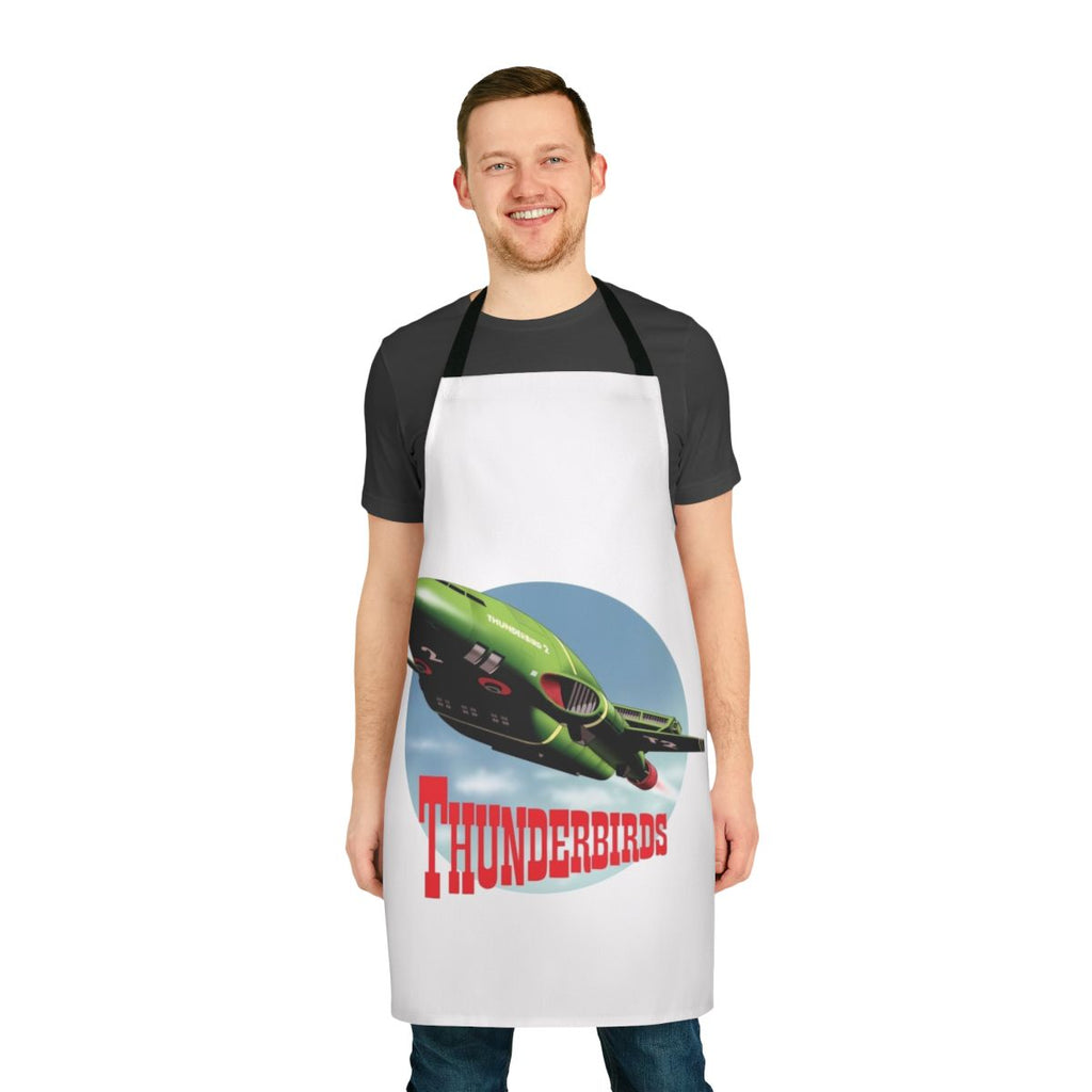 Thunderbirds-themed apron featuring the iconic Thunderbird 2 spacecraft from the classic 1960s sci-fi TV show