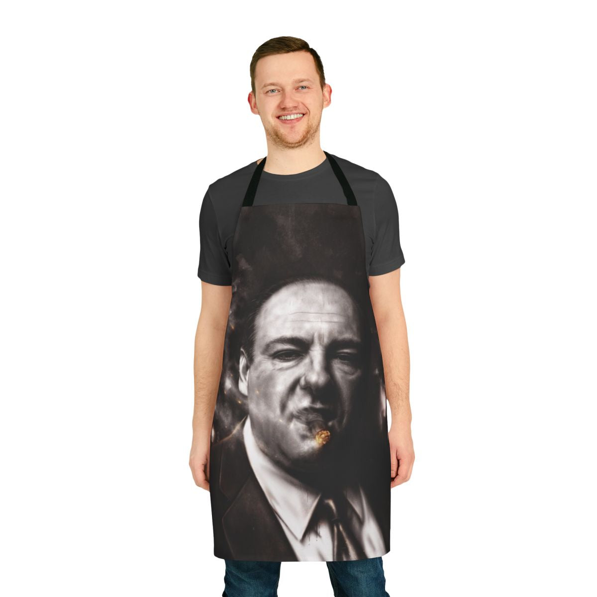 Tony Soprano portrait printed on a high-quality apron