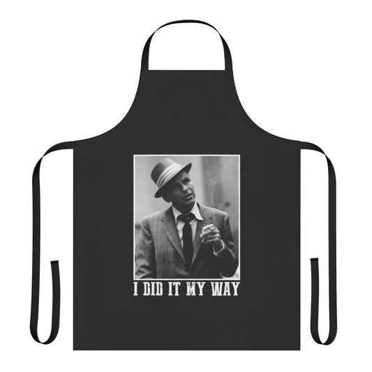Classic vintage-inspired apron with 'I Did It My Way' text, featuring a retro Frank Sinatra design