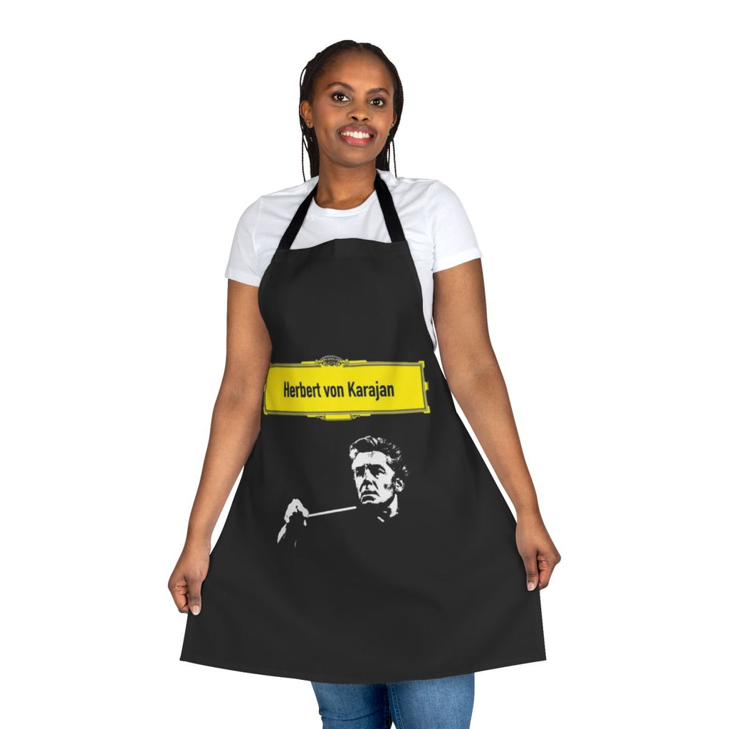 Classical music conductor apron featuring the iconic Herbert von Karajan