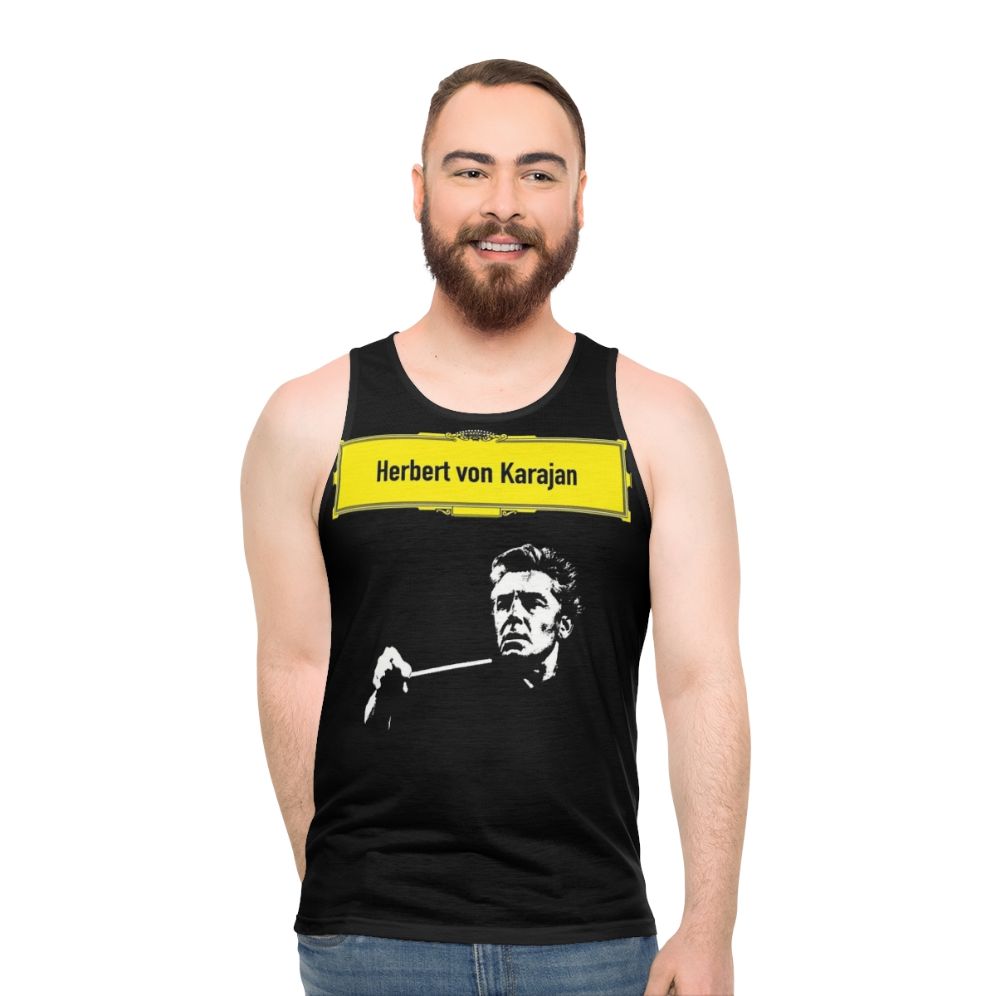 Unisex tank top featuring classical music icons