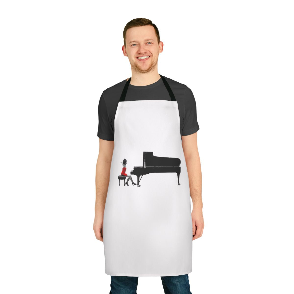 Sleek and stylish apron featuring the portrait of renowned Chinese pianist Yuja Wang