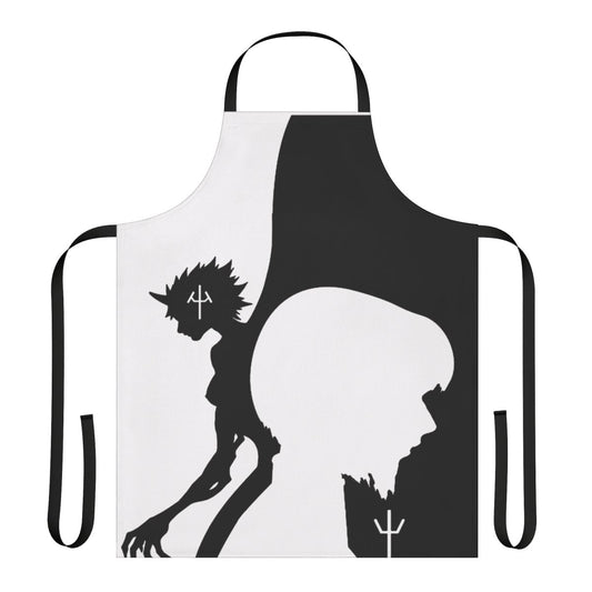 Claymore-themed apron with Priscilla and Clare symbols