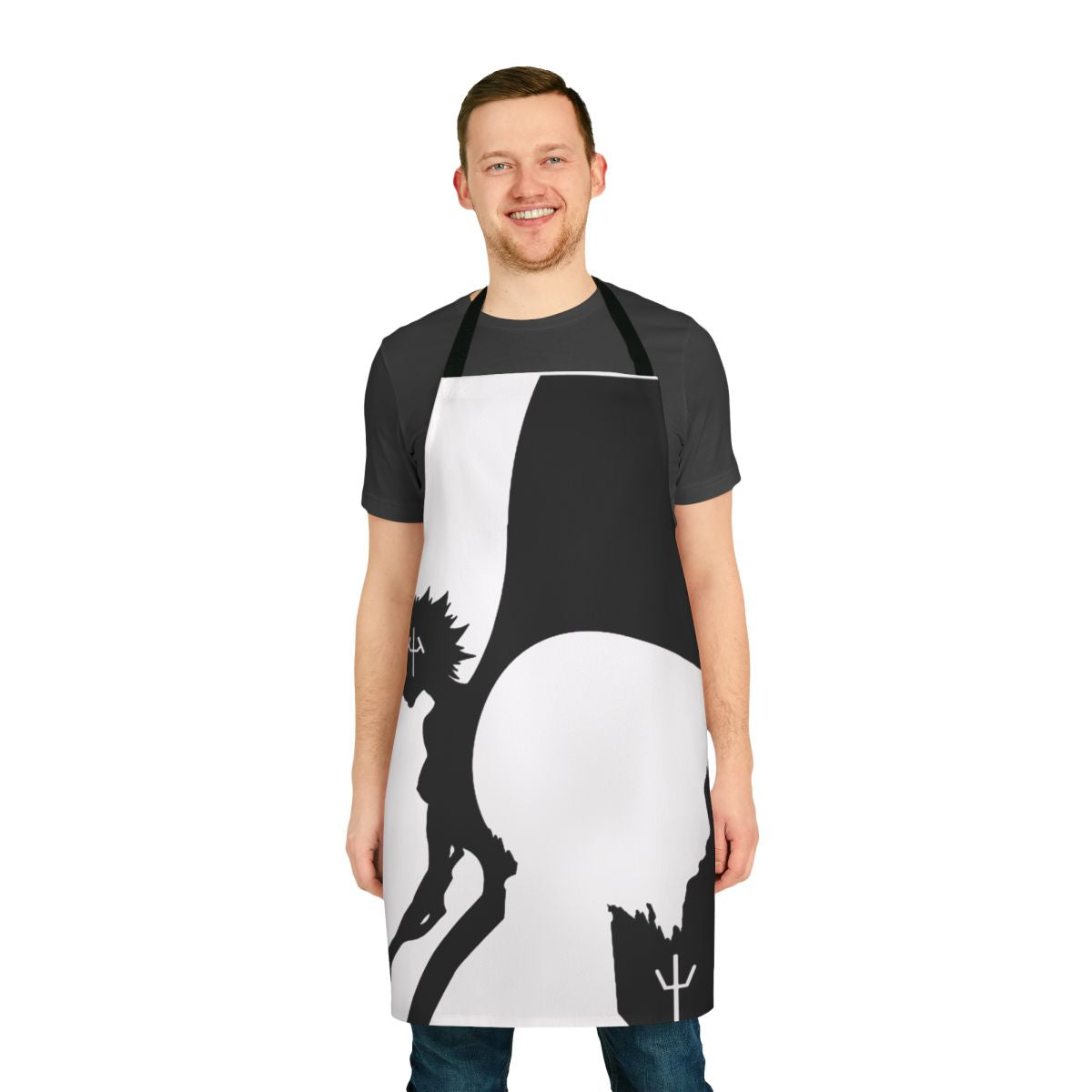 Claymore-themed apron with Priscilla and Clare symbols