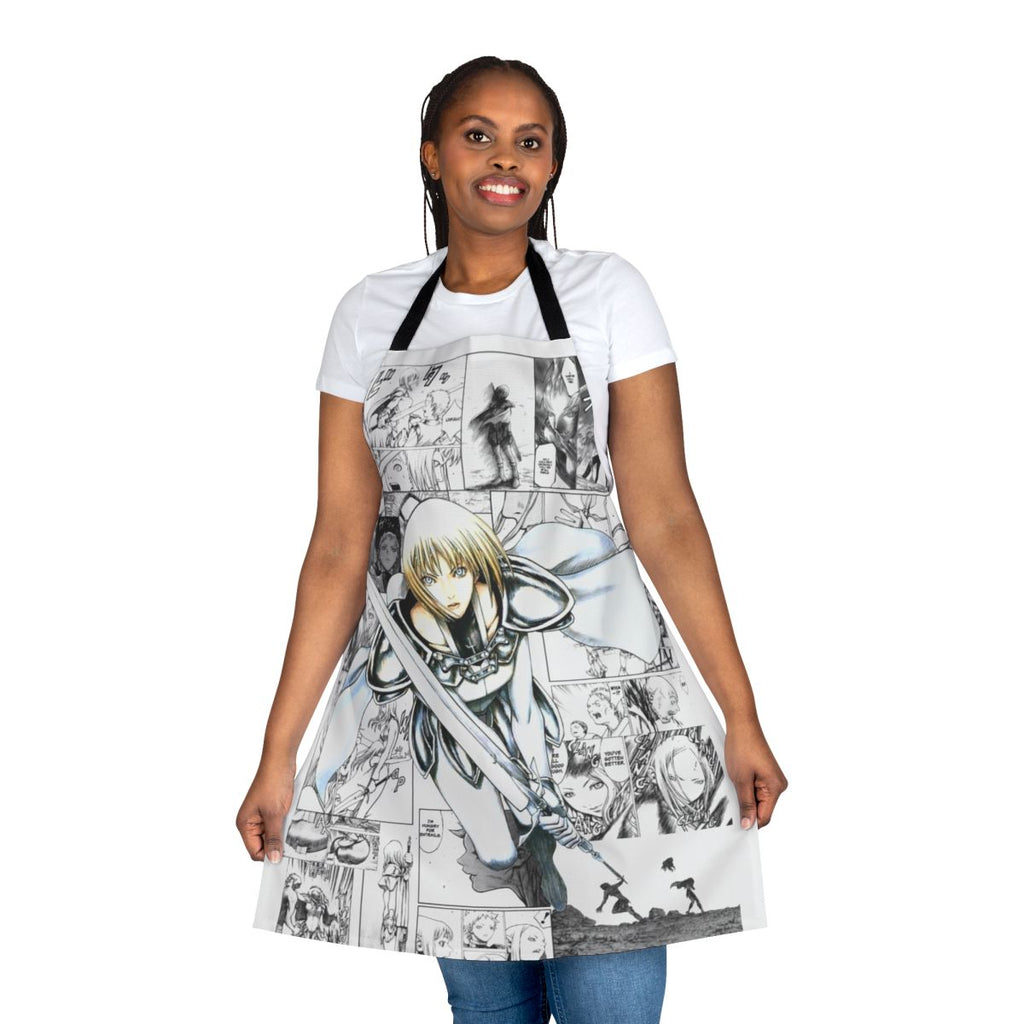 Claymore-inspired Clare apron featuring characters from the popular anime and manga series