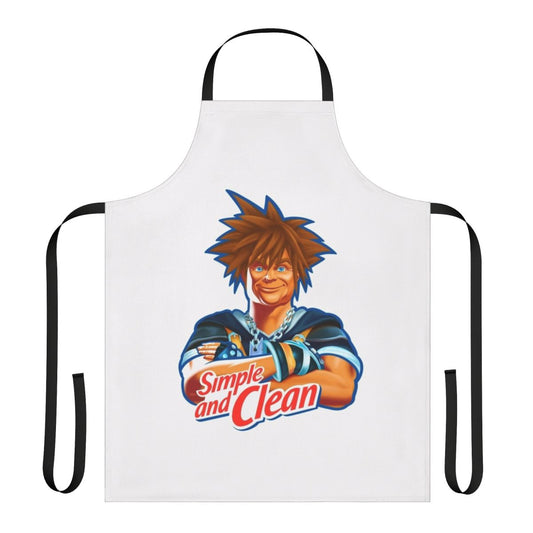 A simple and clean-inspired apron featuring characters and imagery from the Kingdom Hearts video game series.