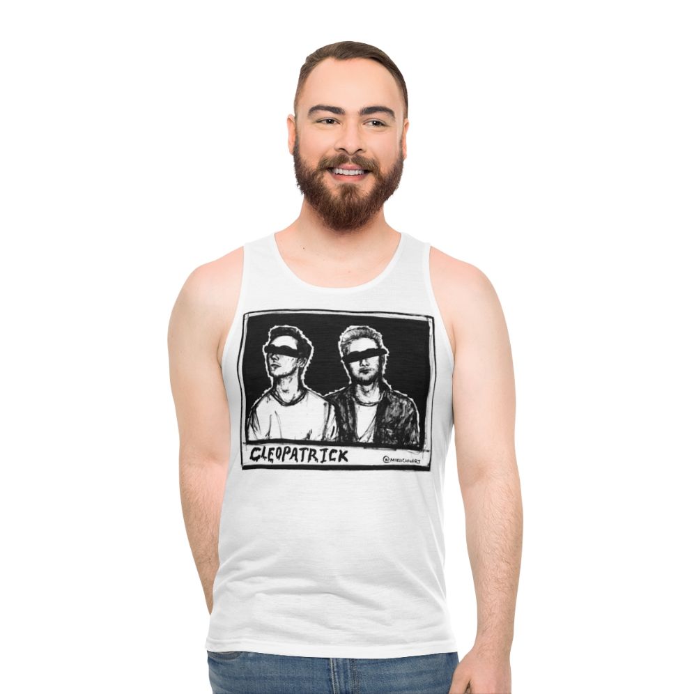 Cleopatrick unisex tank top with band portrait art