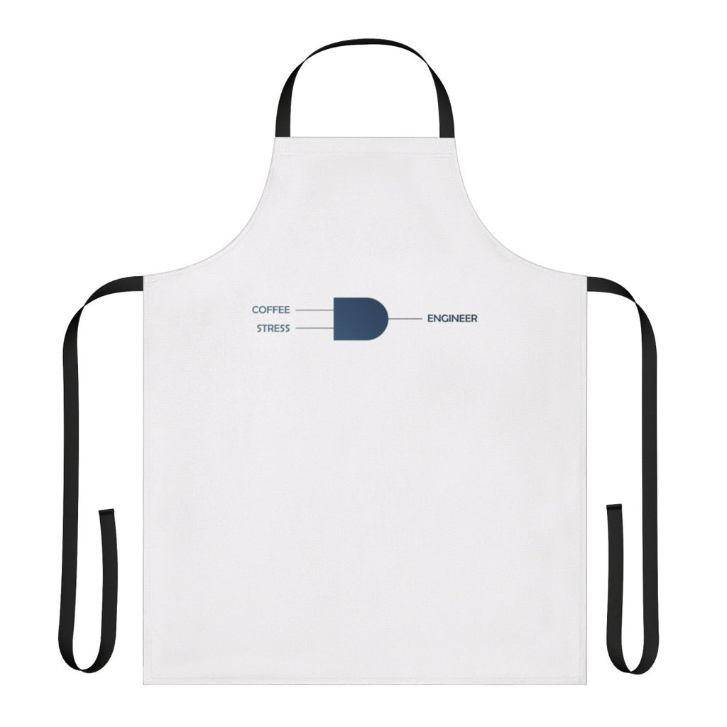 Colorful and humorous engineering-themed apron featuring a logic gate design
