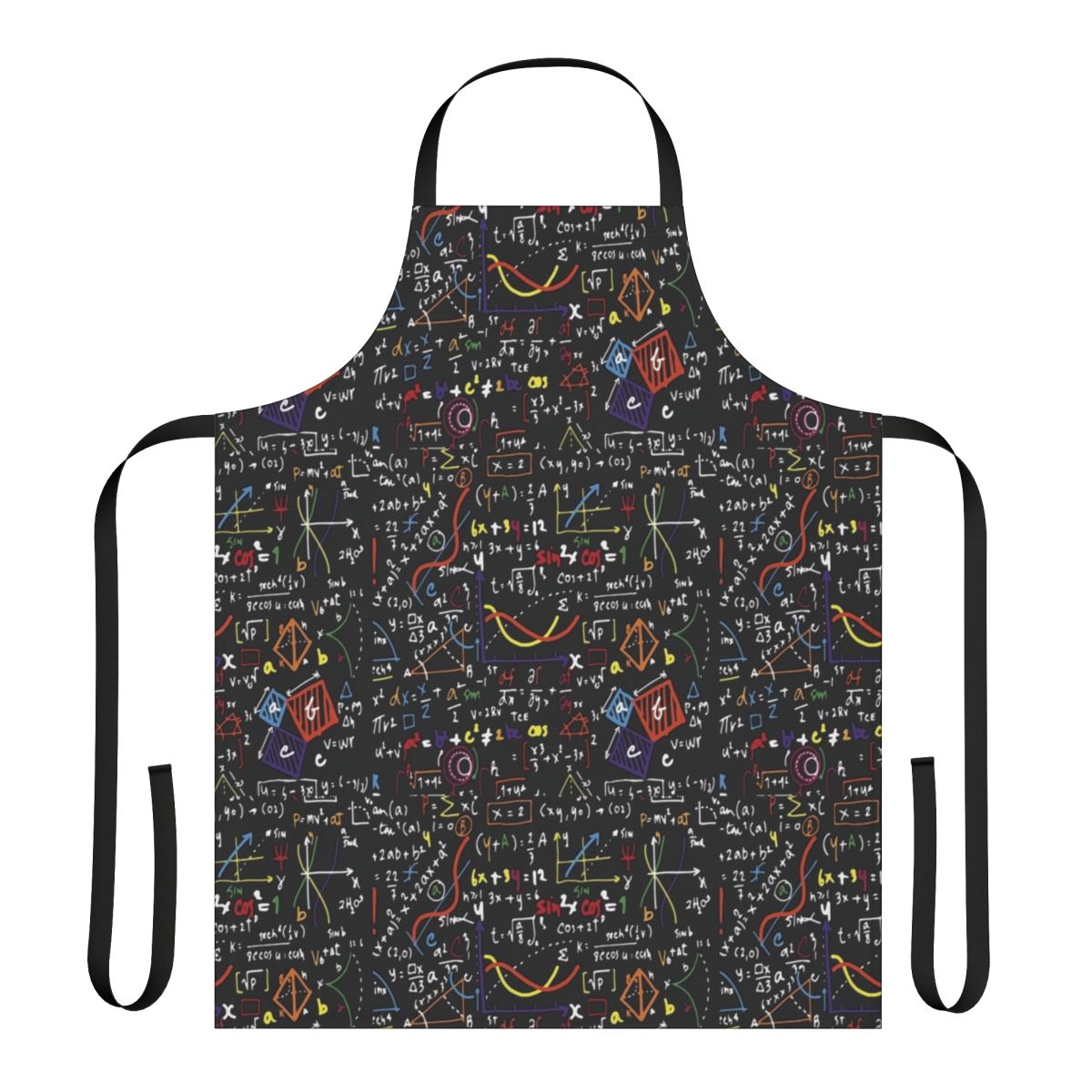 Maths equations apron with formulas, symbols, and numbers for STEM enthusiasts.
