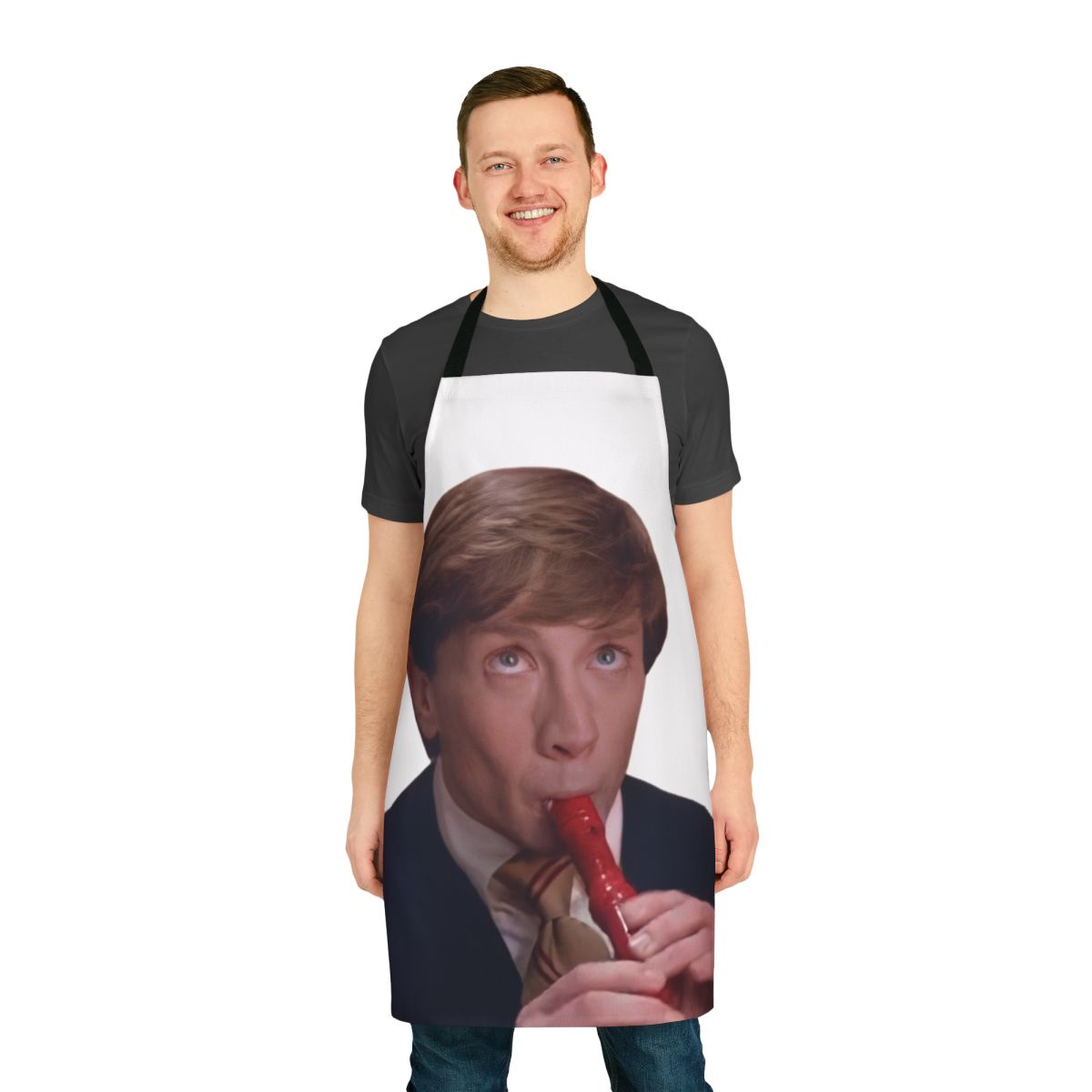 Apron featuring Clifford the Big Red Dog, a classic 90s comedy character.