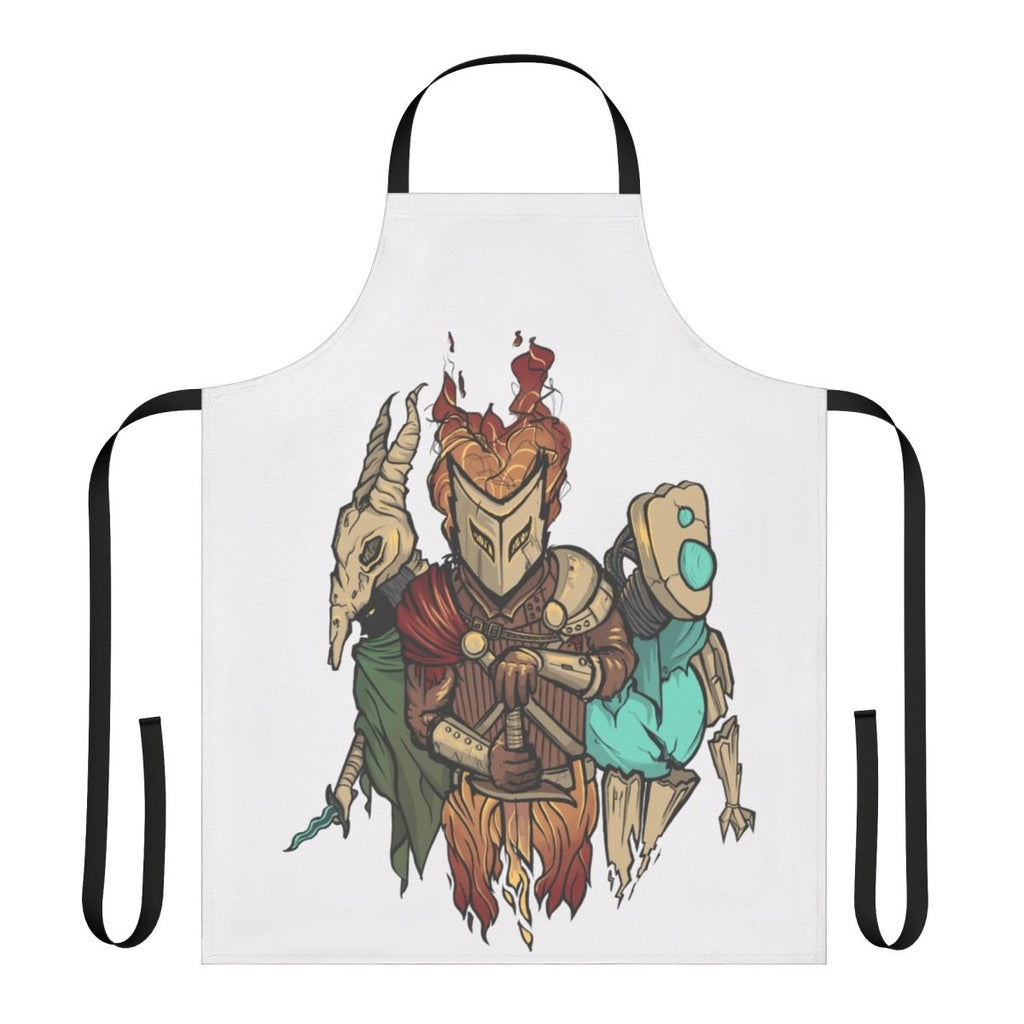 Climbing Spires themed apron featuring Slay the Spire game characters and fantasy art