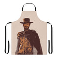 Clint Eastwood-inspired cowboy apron with smoking imagery