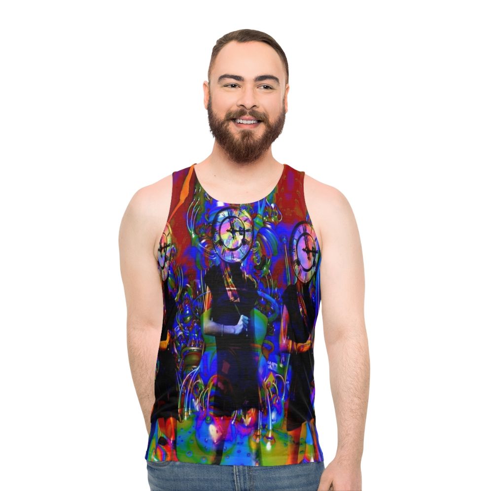 Clockwork unisex fantasy tank top with abstract and vintage design