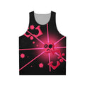 Video game inspired "Close to Me" unisex tank top with geometric and corrupted cube design in pink