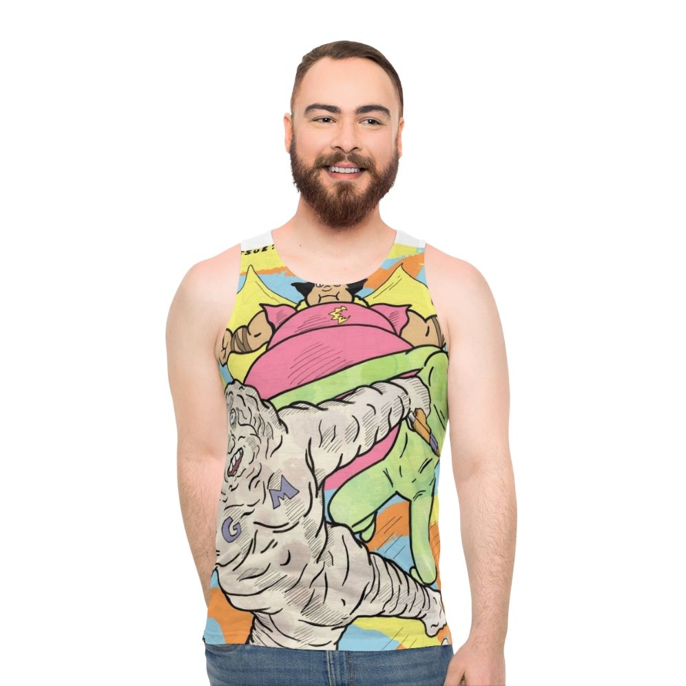 Cloudman vs Glueman vs Moon Alien Unisex Tank Top